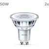 Philips pack de 2 ampoules LED GU10, 50W, 4000K, blanc froid
