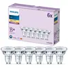 Pack de 6 ampoules led GU10, 35W, 2700K, blanc chaud - Philips