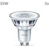Ampoule LED - PHILIPS - Classic - 35 W - GU10 - Blanc froid - Non dimmable x 3