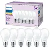 Philips - pack de 6 ampoules led E27, 40W, 2700K, blanc chaud, verre