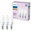 Philips, pack de 3 ampoules LED E14 format flamme, 40W, blanc chaud