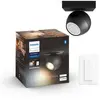 Philips White Ambiance BUCKRAM Spot 1x5.5W - Noir (télécommande incluse), compatible Bluetooth