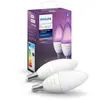 Ampoule connectée Philips Pack x2 Hue White & Color E14 Flamme