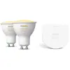 Philips Pack : Ampoule Hue White Ambiance GU10 + Module D'interrupteur Mural