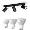 Philips Pack De 2 Spots Kosipo Noirs + Ampoules Gu10 À Couleur Variabl...