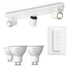 Philips Pack De 3 Spots Runner Blancs + Dimmer Switch + Ampoules Gu10 ...