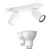 Philips Pack De 2 Spots Runner Blancs + Ampoules Gu10 À Couleur Variab...