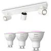 Philips Pack De 3 Spots Runner Blancs + Dimmer Switch + Ampoules Gu10 ...
