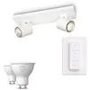 Philips Pack De 2 Spots Runner Blancs + Dimmer Switch + Ampoules Gu10 ...
