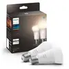 PHILIPS 2 ampoules LED connectée Philios Hue A60 IP20 E27 1055lm 9.5W blanc chaud