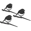 Metalbird Oiseaux À Planter Mini Rouge -Gorge En Acier Corten (Lot De 3)