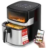 Aigostar Ballon - Friteuse sans huile avec fenêtre visible, 6,5L XXL, 1600W, 10 menus prédéfinis, préchauffage intelligent