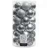 Decoris Tube de 37 Boules Décoratives Argentées pour Sapin de Noël Ø6Cm