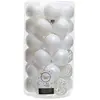 Decoris Tube de 37 Boules Blanches décoratives pour Sapin de Noël Ø6Cm
