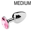 Plug Bijou Strass Rose - Medium 7 x 3.4 cm 