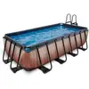 Piscine hors sol grise 400 x 200 x 100 cm avec pompe filtrante Exit