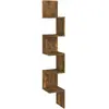 vidaXL Étagère d'angle murale Chêne fumé 20x20x127,5cm Bois ingénierie
