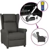 vidaXL Fauteuil inclinable électrique à oreilles gris foncé tissu