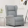 vidaXL Fauteuil inclinable électrique à oreilles gris clair tissu