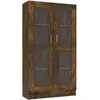 vidaXL Armoire à vitrine Chêne fumé 82,5x30,5x150 cm Bois d'ingénierie