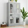vidaXL Armoire à vitrine Sonoma gris 82,5x30,5x150cm Bois d'ingénierie