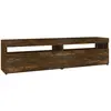 vidaXL Meubles TV avec lumières LED 2 pcs Chêne fumé 75x35x40 cm