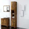 vidaXL Armoire de bain Chêne fumé 30x30x183,5 cm Bois d'ingénierie