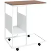vidaXL Table d'appoint et roues Blanc 55x36x63,5 cm Bois d'ingénierie