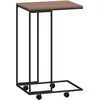 vidaXL Table d'appoint avec roues Noir 40x30x63,5 cm Bois d'ingénierie
