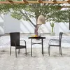 vidaXL Mobilier à dîner de jardin 3 pcs Résine tressée Noir