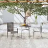 vidaXL Ensemble de salle à manger de jardin 3 pcs Résine tressée Gris