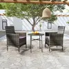 vidaXL Ensemble de salle à manger de jardin 3 pcs Résine tressée Gris