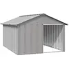 vidaXL Niche pour chien Gris 116,5x153x81,5 cm Acier galvanisé