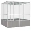 vidaXL Cage à oiseaux Gris 213,5x217,5x211,5 cm Acier galvanisé