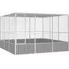 vidaXL Cage à oiseaux Gris 302,5x324,5x211,5 cm Acier galvanisé