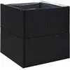 vidaXL Jardinière Noir 80x80x80 cm Résine tressée