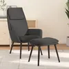 vidaXL Chaise de relaxation avec tabouret Gris foncé Tissu