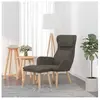 vidaXL Chaise de relaxation avec tabouret Gris foncé Velours