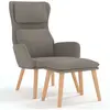 vidaXL Chaise de relaxation avec tabouret Gris clair Velours