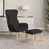 vidaXL Chaise de relaxation avec repose-pied Noir Tissu