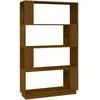 vidaXL Bibliothèque/Cloison Marron miel 80x25x132 cm Bois massif