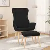 vidaXL Chaise de relaxation avec repose-pied Noir Tissu