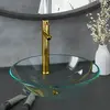 vidaXL Lavabo de bain avec robinet et drain à poussoir Verre trempé