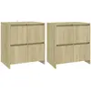 vidaXL Buffets 2 pcs Chêne Sonoma 70x41x75 cm Aggloméré