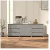 vidaXL Buffets 3 pcs Gris béton Bois d'ingénierie