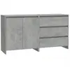 vidaXL Buffets 2 pcs Gris béton Bois d'ingénierie
