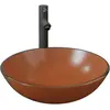 vidaXL Lavabo de bain avec robinet et drain à poussoir Verre trempé