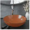 vidaXL Lavabo de bain avec robinet et drain à poussoir Verre trempé