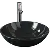 vidaXL Lavabo de bain avec robinet et drain à poussoir Verre trempé