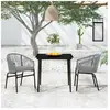 vidaXL Ensemble à manger de jardin 3 pcs Gris